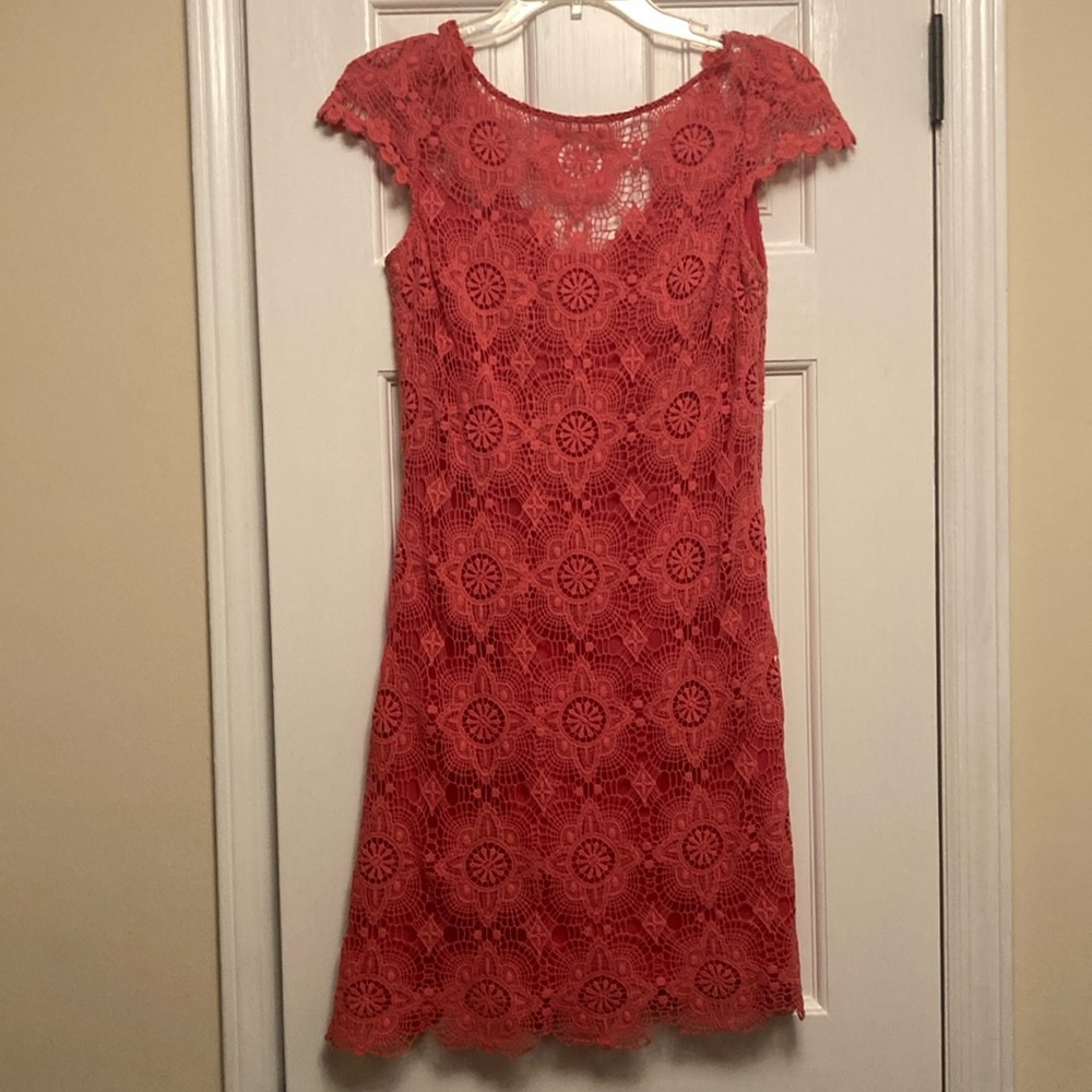Ali Ro coral lace dress